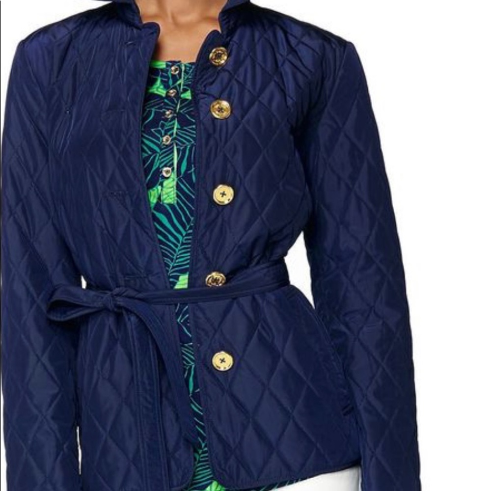 Lilly Pulitzer Navy Quilted Jacket